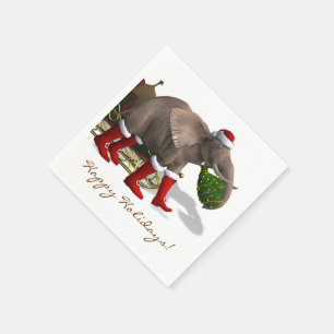 Serviette En Papier Sweet Santa Claus Elephant