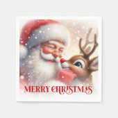 Serviette En Papier Sweet Santa Rudolph Christmas Party Napkins (Devant)
