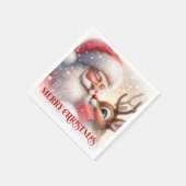 Serviette En Papier Sweet Santa Rudolph Christmas Party Napkins (Coin)