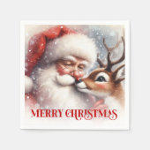 Serviette En Papier Sweet Santa Rudolph Holiday Christmas Napkins Set (Devant)