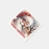 Serviette En Papier Sweet Santa Rudolph Holiday Christmas Napkins Set (Coin)