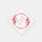 Serviette En Papier Sweet sixteen à fleurs élégantes roses et or chaud (Coin)