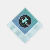 Serviette En Papier Sweet sixteen Anniversaire Turquoise Aqua Parties  (Coin)