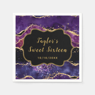Serviette En Papier Sweet sixteen d'agate des séquences violet foncé e