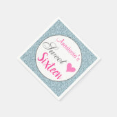 Serviette En Papier Sweet sixteen de Parties scintillant bleu clair ro (Coin)