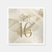 Serviette En Papier Sweet sixteen d'éclaboussures Gold ID652 (Devant)