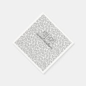 Serviette En Papier Sweet sixteen Empreinte de léopard gris (Coin)