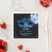 Serviette En Papier Sweet sixteen mascarade bleu (En situation)