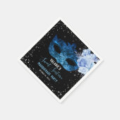 Serviette En Papier Sweet sixteen mascarade bleu (Coin)