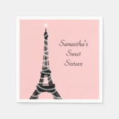 Serviette En Papier Sweet sixteen Tour Eiffel Napkin (Devant)