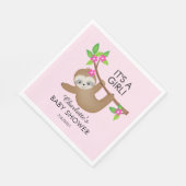 Serviette En Papier Sweet Sloth C'est une fille Baby shower papier ser (Coin)