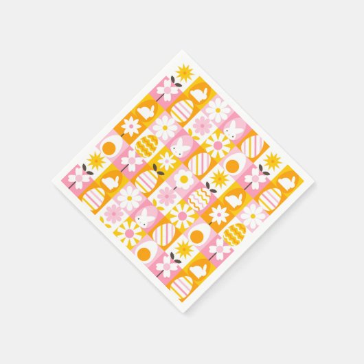 Serviette En Papier Sweet Spring Easter Patchwork  (Coin)