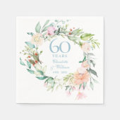 Serviette En Papier Sweet Summer Roses Garland 60e / 75e anniversaire (Devant)