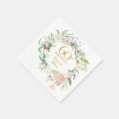 Serviette En Papier Sweet Summer Roses Garland 60e anniversaire (Coin)