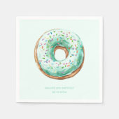 Serviette En Papier Sweet Time Pastel Green Donut Anniversaire (Devant)