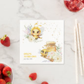 Serviette En Papier Sweet to Bee ONE' 1er anniversaire (En situation)