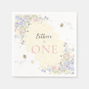 Serviette En Papier Sweet To Bee One Pastel Premier Anniversaire