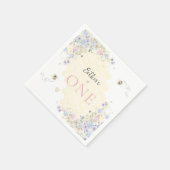 Serviette En Papier Sweet To Bee One Pastel Premier Anniversaire (Coin)