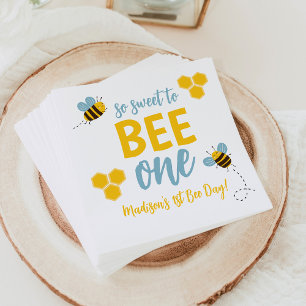 Serviette En Papier Sweet to Bee Un 1er Jour d'Abeille fête d'annivers