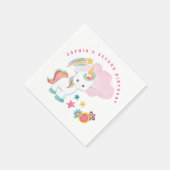 Serviette En Papier Sweet Unicorn Nom Deuxième fête d'anniversaire (Coin)