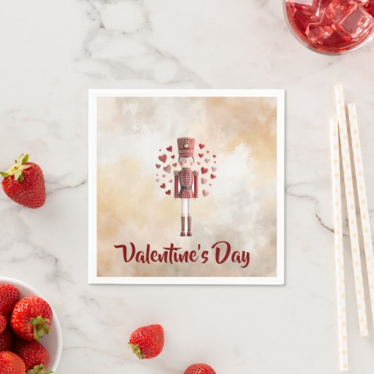 Serviette En Papier Sweet Valentines Day Nutcracker Love Paper Napkin (En situation)