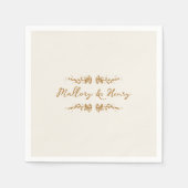 Serviette En Papier Sweet Whimsical manuscrit Mariage illustré (Devant)