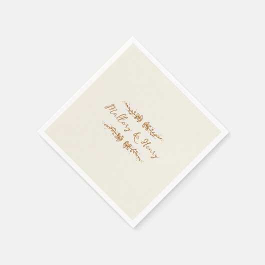 Serviette En Papier Sweet Whimsical manuscrit Mariage illustré (Coin)