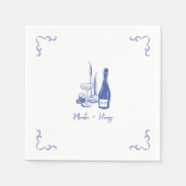 Serviette En Papier Sweet Whimsical manuscrit Mariage illustré (Devant)