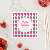 Serviette En Papier Swete fraise rose Anniversaire (En situation)