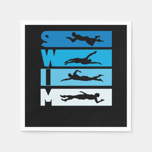 Serviette En Papier Swimmer Swim Coach (Devant)