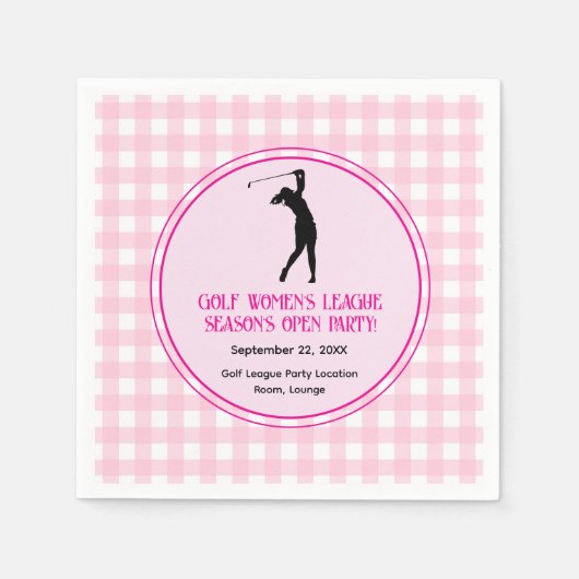 Serviette En Papier Swing into Fun : Dames Golf League (Devant)