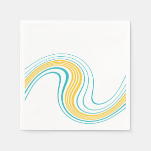 Serviette En Papier Swirl simple - Turquoise et jaune