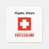 Serviette En Papier Switzerland and Swiss Flag with Your Name (Devant)