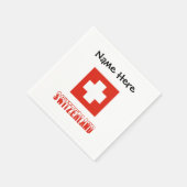 Serviette En Papier Switzerland and Swiss Flag with Your Name (Coin)