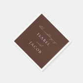 Serviette En Papier SYDNEY Espresso Brown Mariage minimal (Coin)
