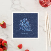 Serviette En Papier Symbole Aquarius Constellation et Zodiaque avec ét (En situation)