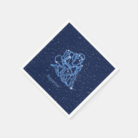 Serviette En Papier Symbole Aquarius Constellation et Zodiaque avec ét (Coin)