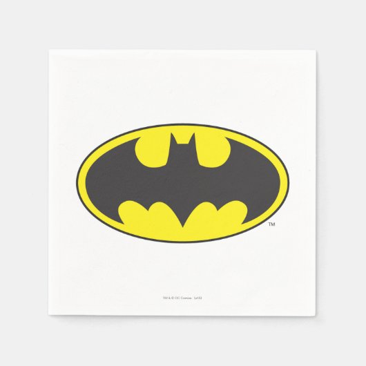 Serviette En Papier Symbole Batman | Logo Oval de chauve-souris (Devant)