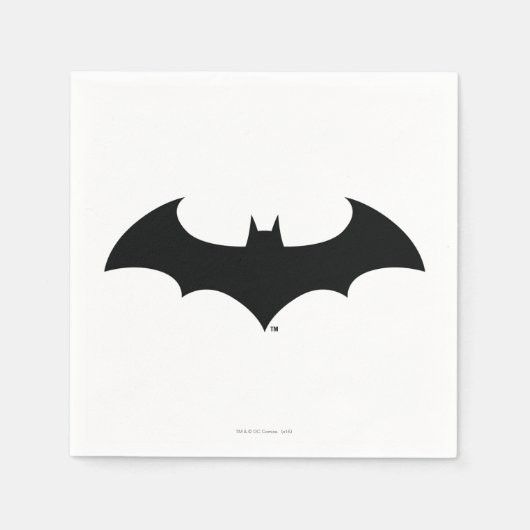 Serviette En Papier Symbole Batman | Logo Simple Bat Silhouette (Devant)