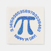 Serviette En Papier Symbole bleu Pi Math Geek Festive Joyeux Jour Pi (Devant)