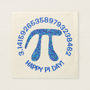 Serviette En Papier Symbole bleu Pi Math Geek Festive Joyeux Jour Pi