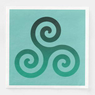 Serviette En Papier Symbole celtique antique Triskele vert