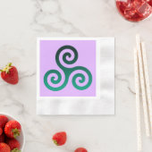 Serviette En Papier Symbole celtique antique Triskele vert Lilac (En situation)