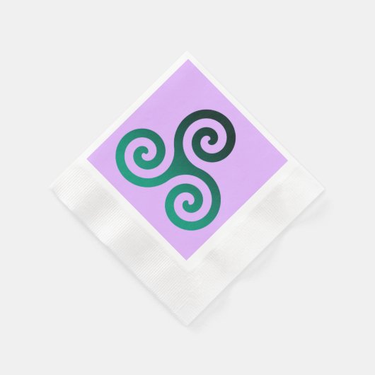 Serviette En Papier Symbole celtique antique Triskele vert Lilac (Coin)