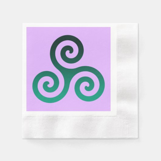 Serviette En Papier Symbole celtique antique Triskele vert Lilac (Devant)
