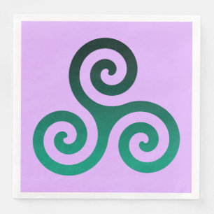 Serviette En Papier Symbole celtique antique Triskele vert Lilac