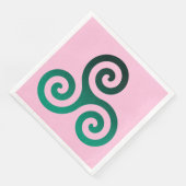 Serviette En Papier Symbole celtique antique Triskele vert Pastel Rose (Coin)