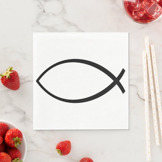 Serviette En Papier Symbole Christian Fish (Ichthys) (En situation)