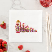 Serviette En Papier Symbole culturel en bois de Matryoshka - russe (En situation)