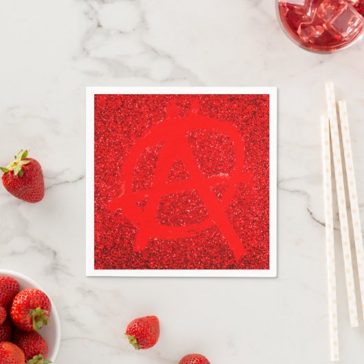 Serviette En Papier Symbole d'anarchie rouge grungy (En situation)